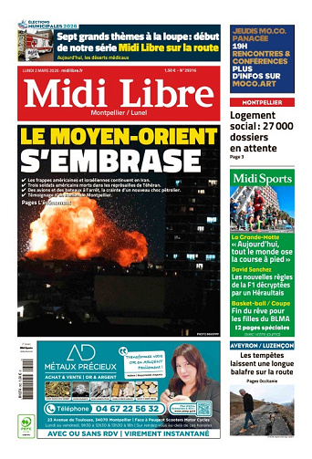 Midi Libre (14 Éditions) Du Lundi 2 Mars 2026