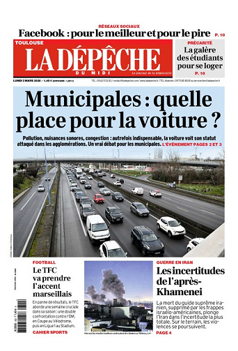 La Dépêche du Midi (16 Éditions) Du Lundi 2 Mars 2026