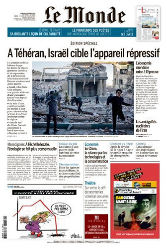 Le Monde du Vendredi 6 Mars 2026