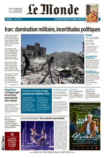 Le Monde du Dimanche 8 et Lundi 9 Mars 2026