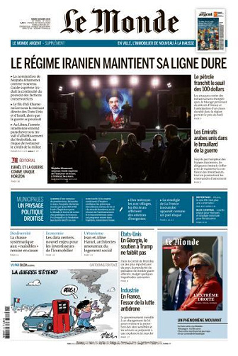 Le Monde du Mardi 10 Mars 2026