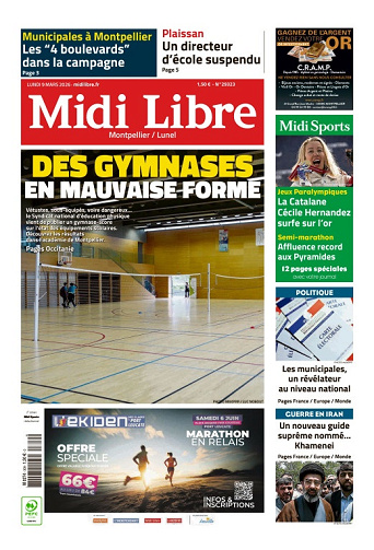 Midi Libre (14 Éditions) Du Lundi 9 Mars 2026