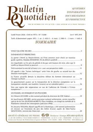 Bulletin Quotidien - 10 Mars 2026