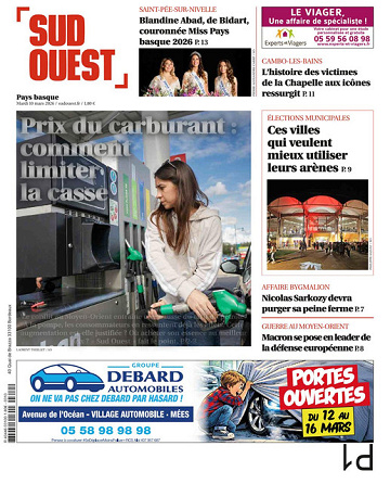 Sud Ouest (2 Éditions) Du Mardi 10 Mars 2026