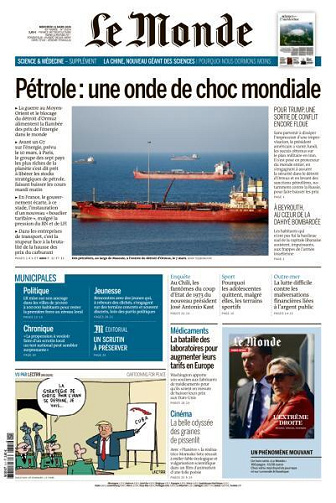 Le Monde du Mercredi 11 Mars 2026