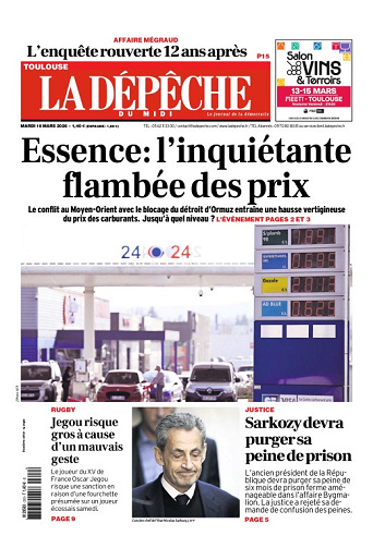 La Dépêche du Midi (16 Éditions) Du Mardi 10 Mars 2026