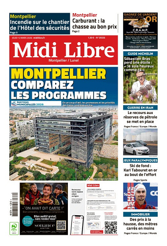Midi Libre (14 Éditions) Du Jeudi 12 Mars 2026