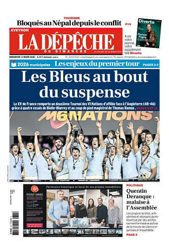 La Dépêche du Midi (16 Éditions) Du Dimanche 15 Mars 2026