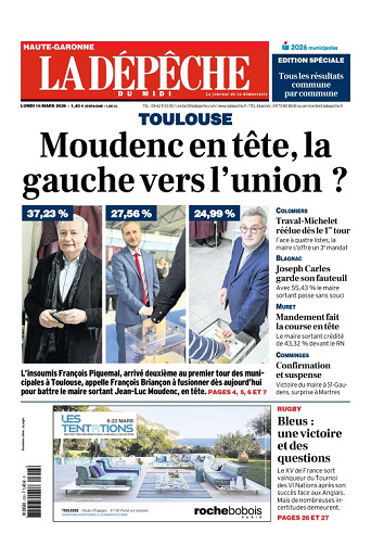 La Dépêche du Midi (16 Éditions) Du Lundi 16 Mars 2026