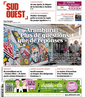 Sud Ouest (2 Éditions) Du Jeudi 19 Mars 2026