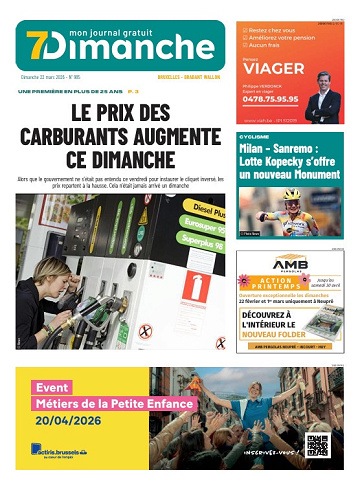 Pack Journaux Belges Du Dimanche 22 Mars 2026