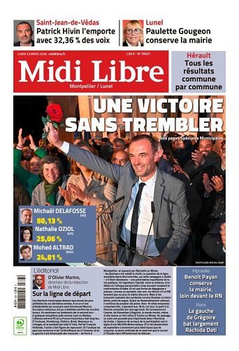 Midi Libre (14 Éditions) Du Lundi 23 Mars 2026