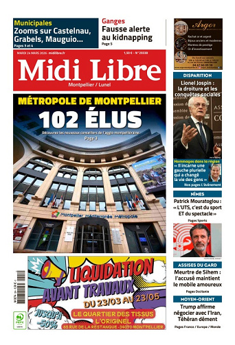 Midi Libre (14 Éditions) Du Mardi 24 Mars 2026