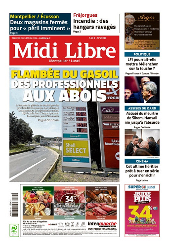 Midi Libre (14 Éditions) Du Mercredi 25 Mars 2026