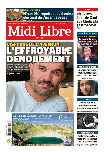 Midi Libre (14 Éditions) Du Jeudi 26 Mars 2026