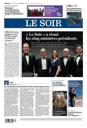 Le Soir Bruxelles Du Vendredi 27 Mars 2026
