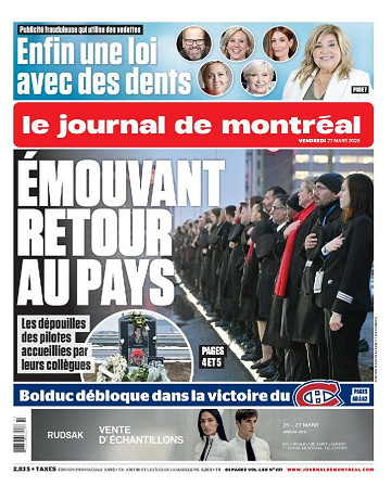 Le Journal de Montréal 27 Mars 2026