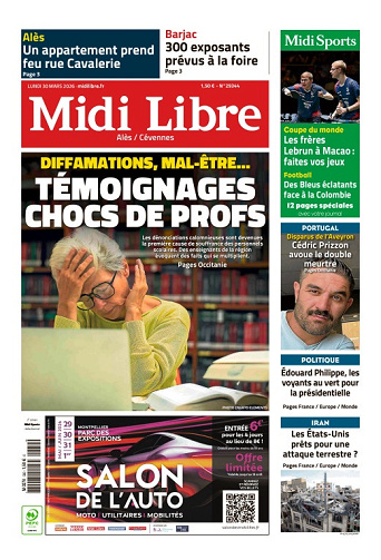 Midi Libre (14 Éditions) Du Lundi 30 Mars 2026