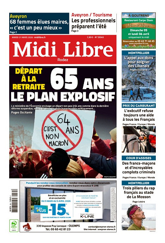 Midi Libre (14 Éditions) Du Mardi 31 Mars 2026