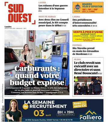Sud Ouest (10 Éditions) Du Mardi 31 Mars 2026