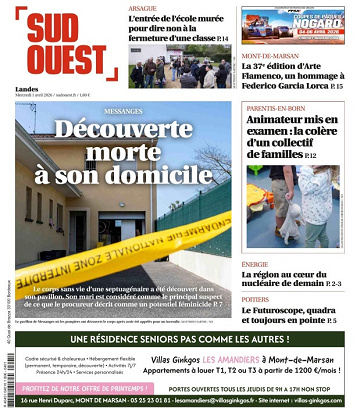 Sud Ouest (9 Éditions) Du Mercredi 1er Avril 2026