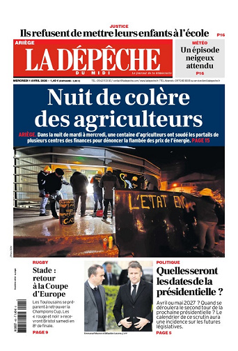 La Dépêche du Midi (16 Éditions) Du Mercredi 1er Avril 2026