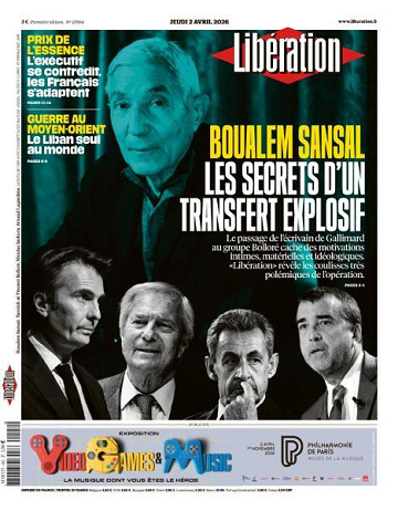 Libération du Jeudi 2 Avril 2026