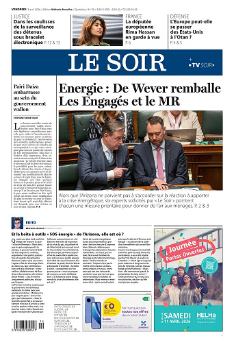 Le Soir Wallonie-Bruxelles du vendredi 03 avril 2026
