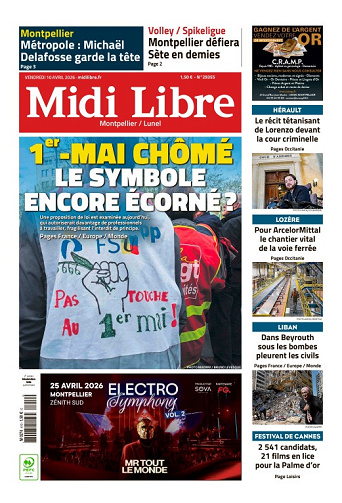 Midi Libre (13 Éditions) Du Vendredi 10 Avril 2026