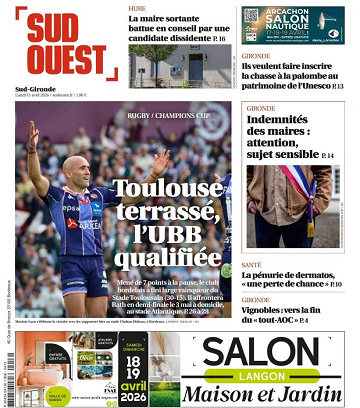 Sud Ouest (10 Éditions) Du Lundi 13 Avril 2026