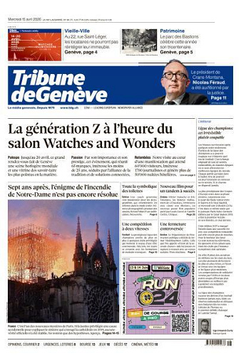 Tribune de Genève - 15 Avril 2026