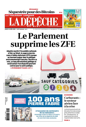 La Dépêche du Midi (16 Éditions) Du Jeudi 16 Avril 2026