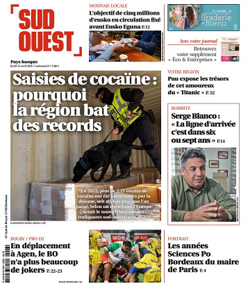 Sud Ouest (2 Éditions) Du Jeudi 16 Avril 2026