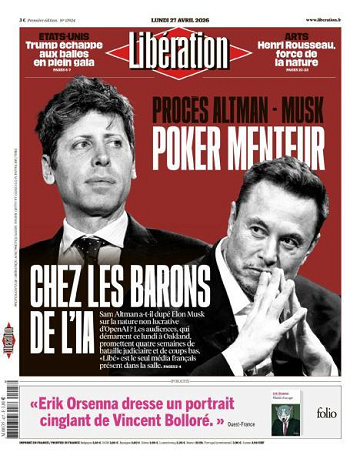 Libération du Lundi 27 Avril 2026