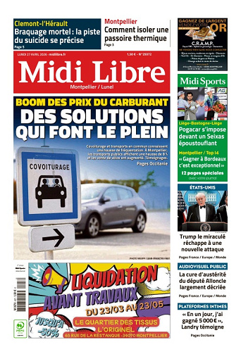 Midi Libre (14 Éditions) Du Lundi 27 Avril 2026