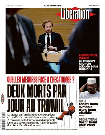 Libération du Mardi 28 Avril 2026