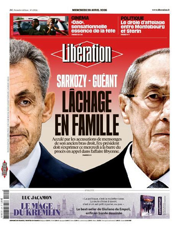 Libération du Mercredi 29 Avril 2026