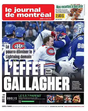 Le Journal de Montréal Du Jeudi 30 avril 2026