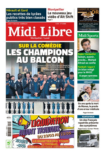 Midi Libre (14 Éditions) Du Lundi 11 Mai 2026