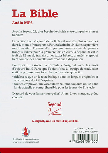 Segond 21 : La Sainte Bible