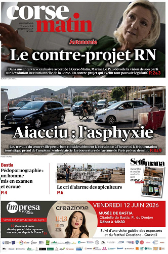 Corse Matin du Vendredi 12 Juin 2026