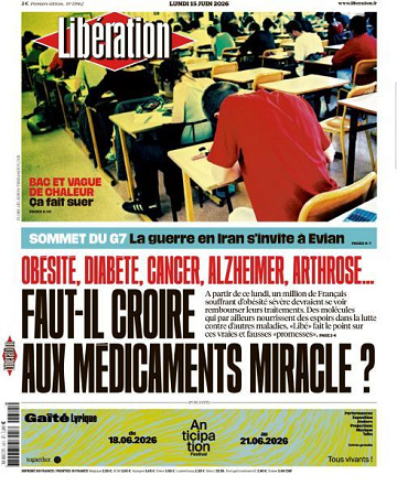 Libération du Lundi 15 Juin 2026