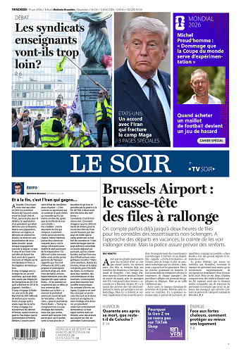 Le Soir Wallonie-Bruxelles du vendredi 19 juin 2026