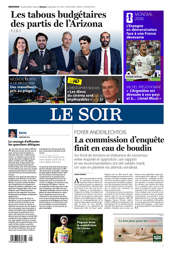 Le Soir Wallonie du mercredi 15 juillet 2026 + Le Soir Mad