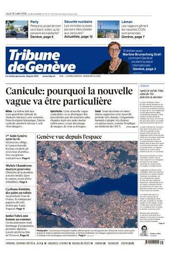 Tribune de Genève - 30 Juillet 2026