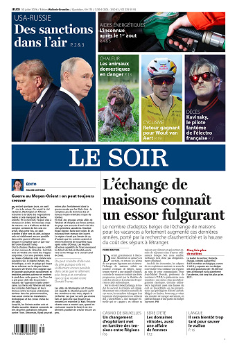 Le Soir Wallonie-Bruxelles du jeudi 30 juillet 2026