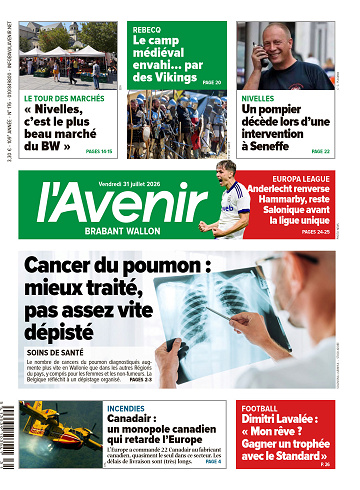 L'Avenir Belgique (6 Editions) du Vendredi 31 juillet 2026
