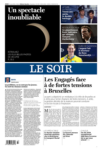 Le Soir Wallonie-Bruxelles du jeudi 13 Août 2026