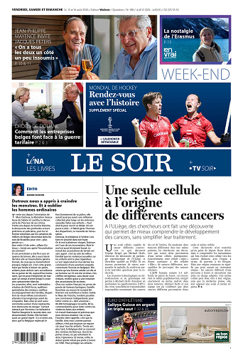 Le Soir Wallonie du vendredi 14, samedi 15 et dimanche 16 aout 2026 + Le Soir Lena + SO Soir