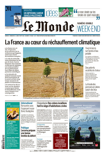 Le Monde Du Samedi 15, Dimanche 16 et Lundi 17 Août 2026